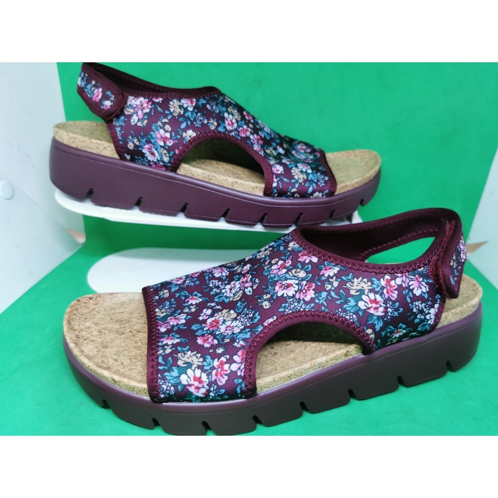 Alegria Micah Backstrap Slingback Wine Floral Knit Sandals Size 9-9.5/ 40